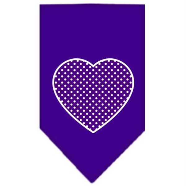 Unconditional Love Purple Swiss Dot Heart Screen Print Bandana Purple Small UN797472